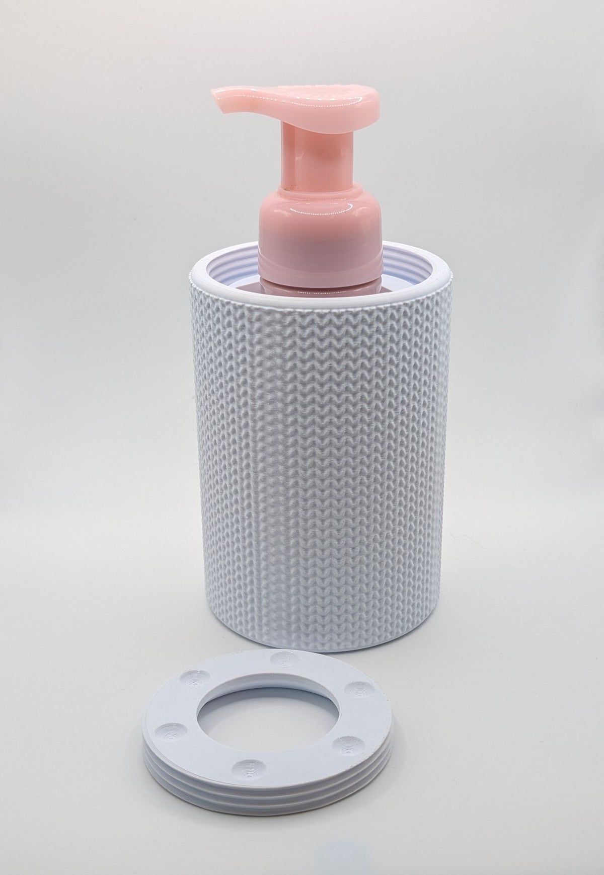 3D Printed Knit Texture Soap Dispenser Sleeve & Base | Modern Bathroom Decor Cover - Default supplier-photo-3