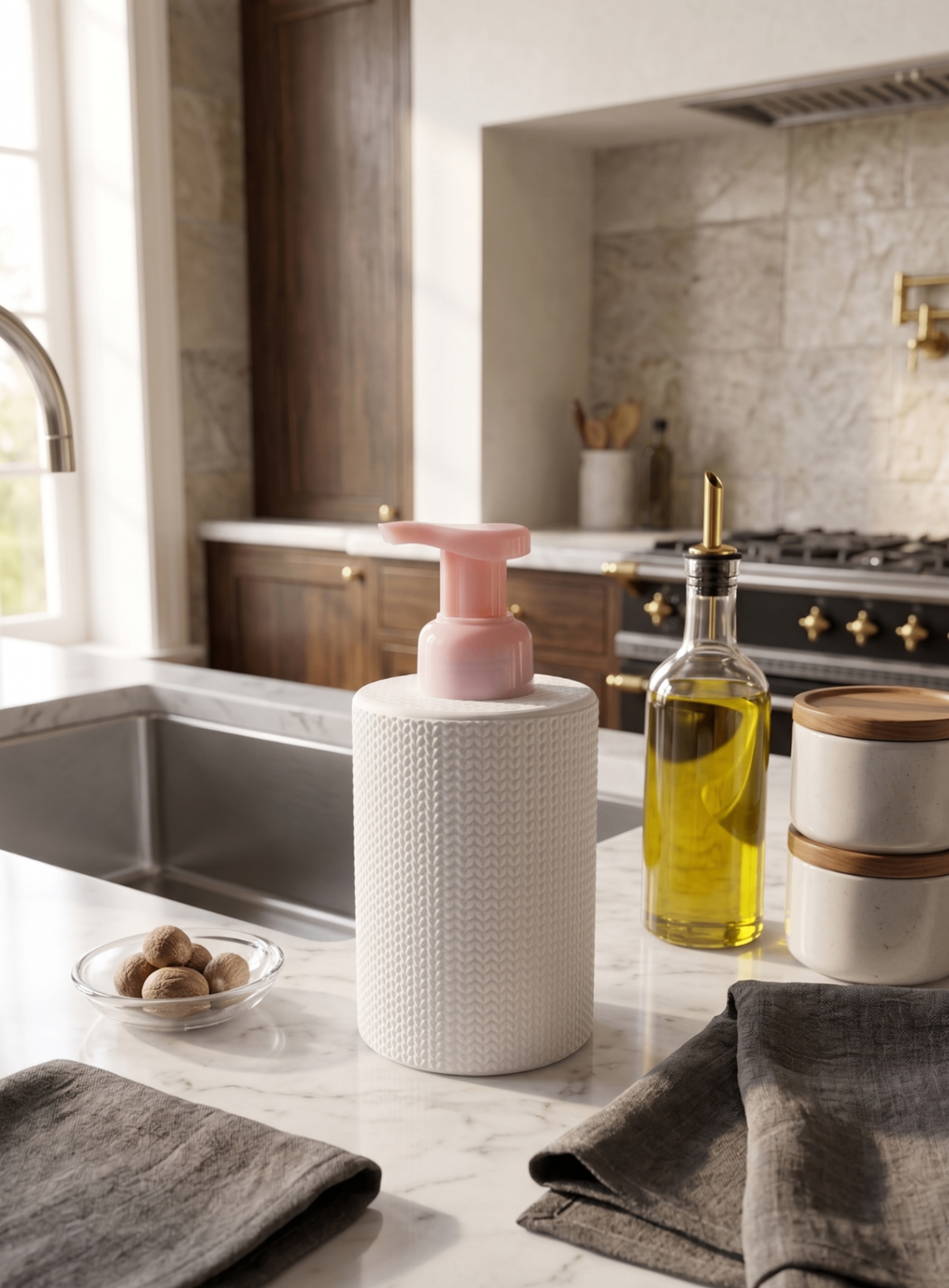 3D Printed Knit Texture Soap Dispenser Sleeve & Base | Modern Bathroom Decor Cover - Default supplier-photo-1